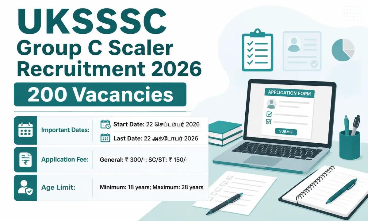 UKSSSC Group C Scaler ஆட்சேர்ப்பு 2026